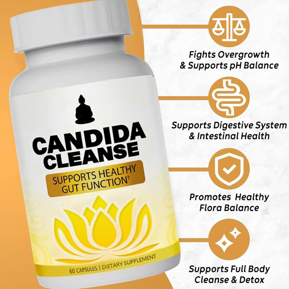 Candida Cleanse digestive scene conveys easy daily routine for gut health.