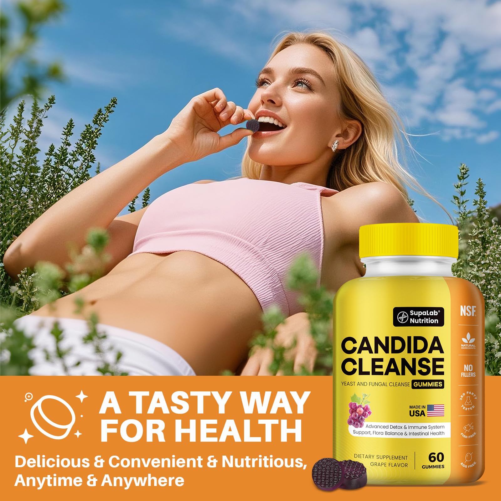 Gummies packaging highlighting Black Walnut Hull and Arabinogalactan