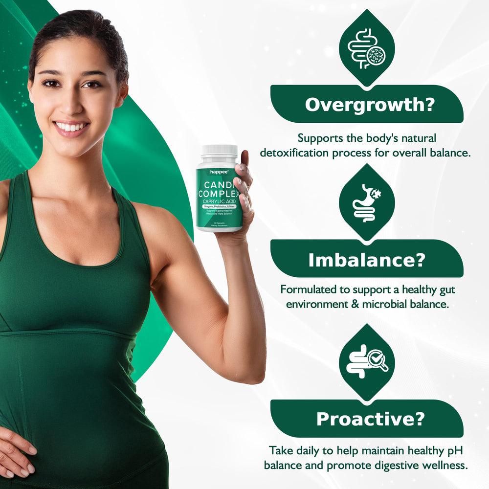 Oregano leaves and probiotics representing Candida Complex ingredients