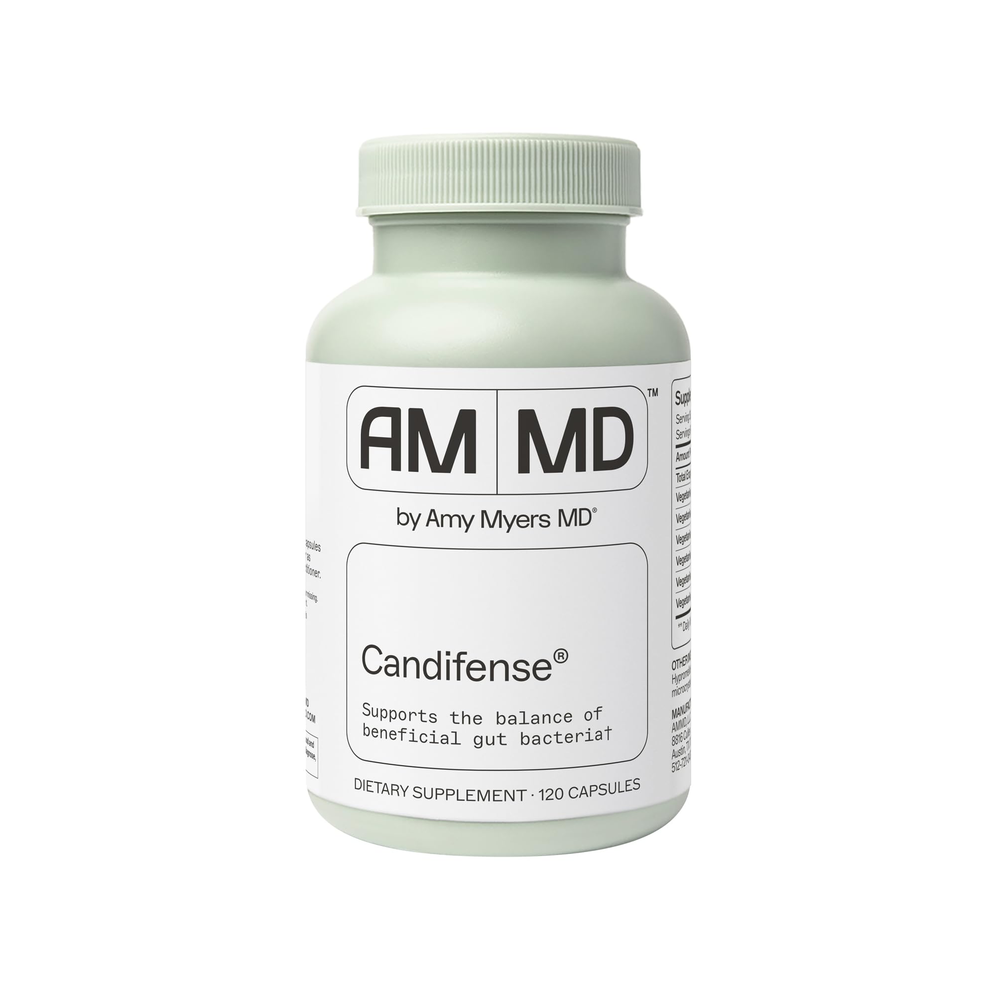 Candifense Candida overgrowth supplement bottle with label visible
