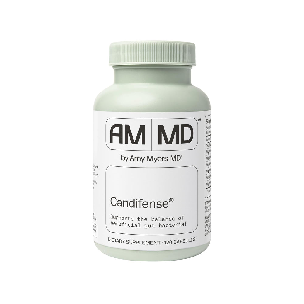 Candifense Candida overgrowth supplement bottle with label visible