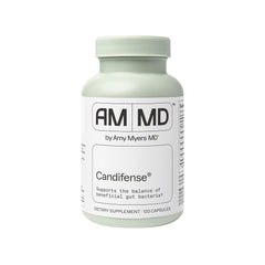 Candifense Candida overgrowth supplement bottle with label visible