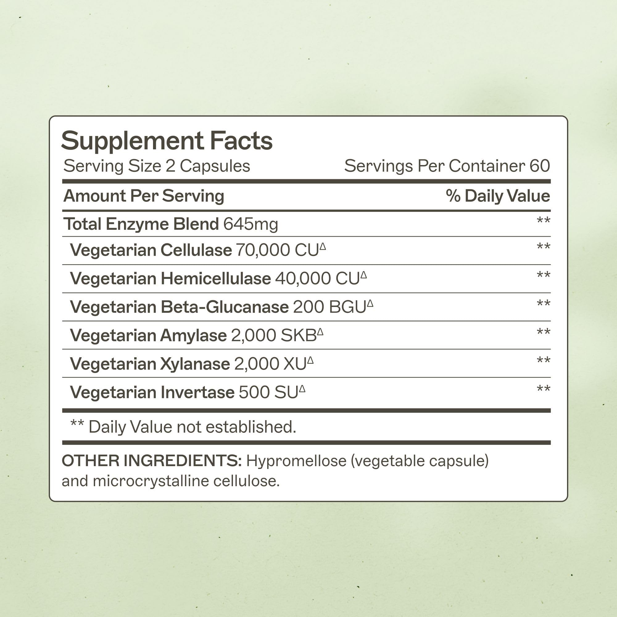 Plant-based digestive enzymes concept illustrating enzymes and fiber digestion