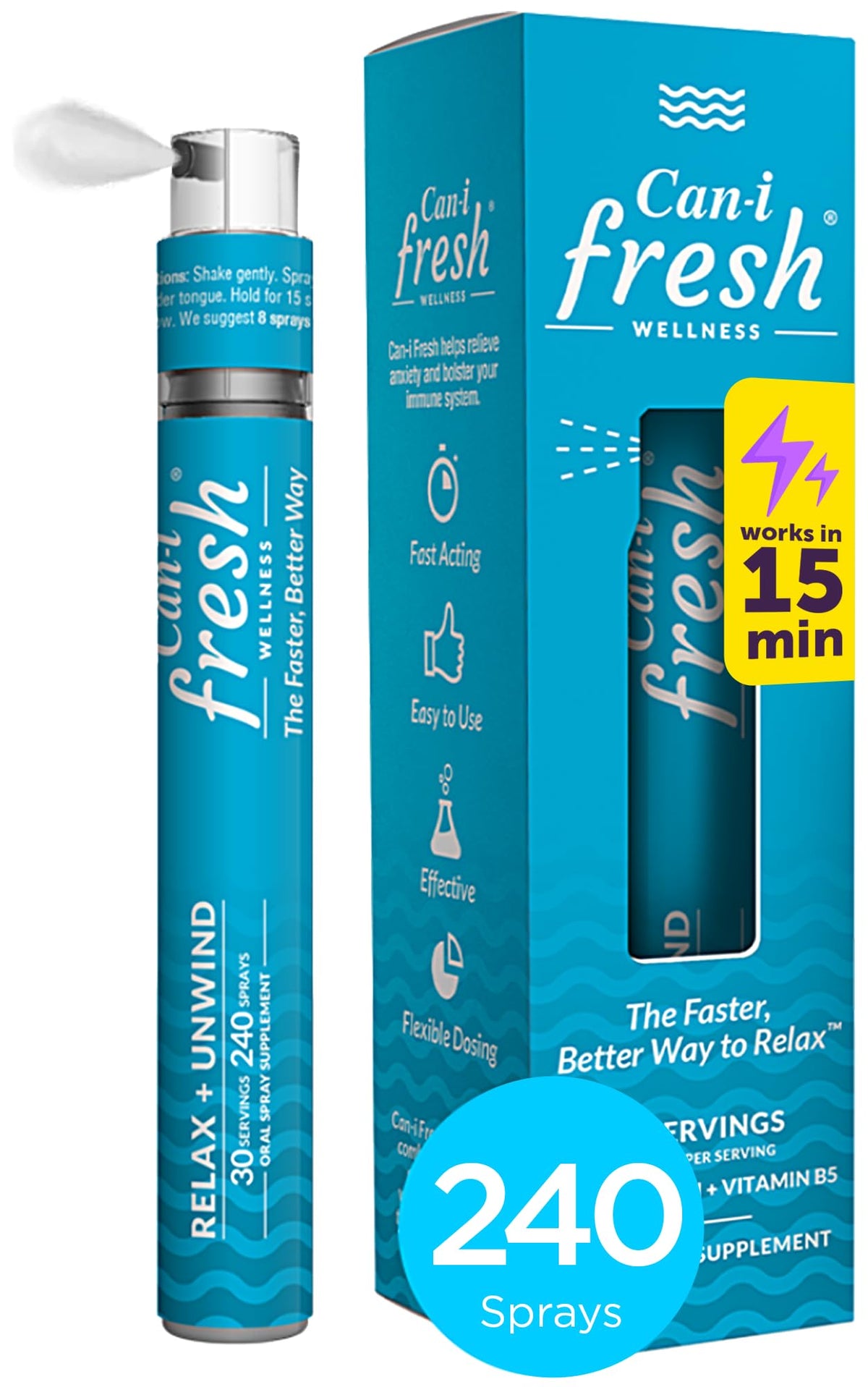 Can-i Fresh Stress Relief Spray bottle with GABA and L-Theanine