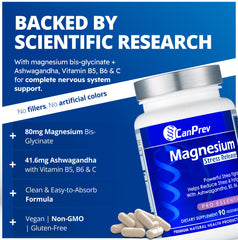 CanPrev Magnesium Bisglycinate bottle on white background