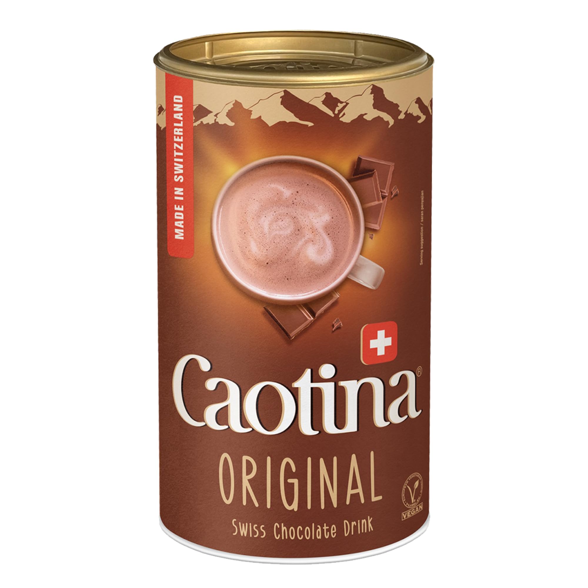 Caotina Fine Swiss Milk Chocolate Multivitamin powder 500g tin front