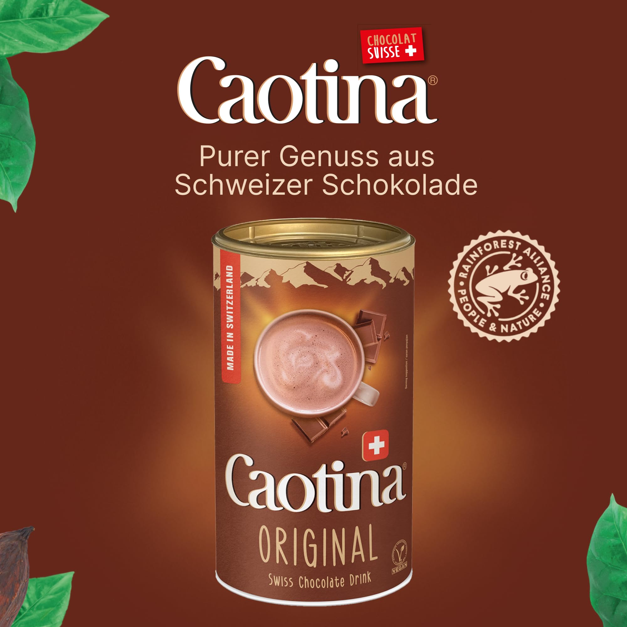 Scooping Caotina powder from the 500g tin