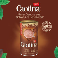 Scooping Caotina powder from the 500g tin