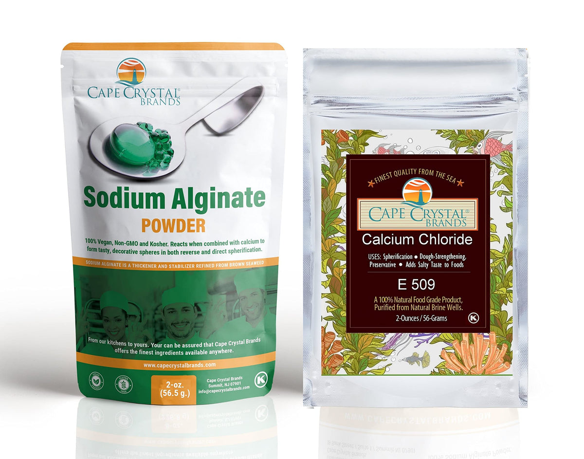 Cape Crystal Spherification Kit – Sodium Alginate and Calcium Chloride, front view