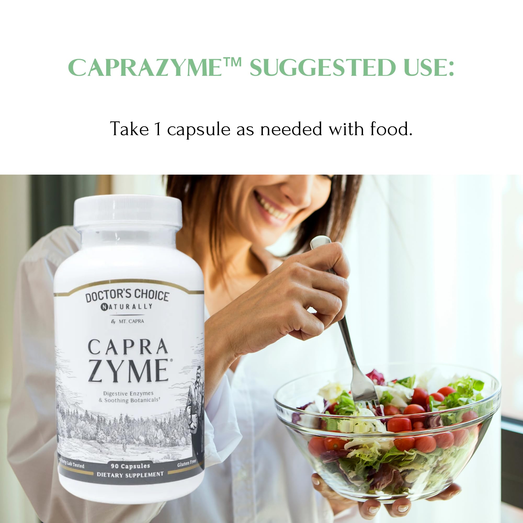 CapraZyme 90-capsule bottle packaging