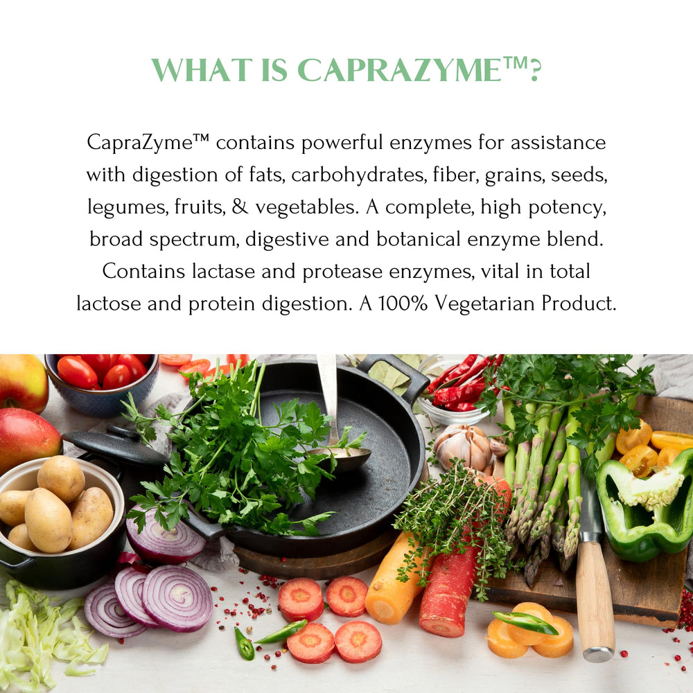 Botanical blend including grapefruit, ginger, and turmeric in CapraZyme