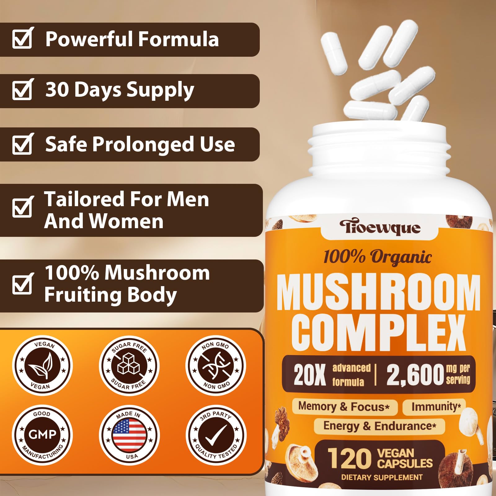 Bottle showing 120 capsules count