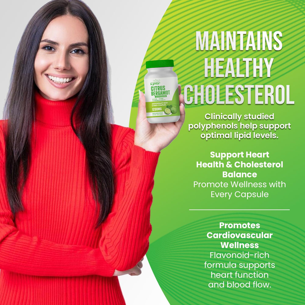 Hand holding Citrus Bergamot capsules
