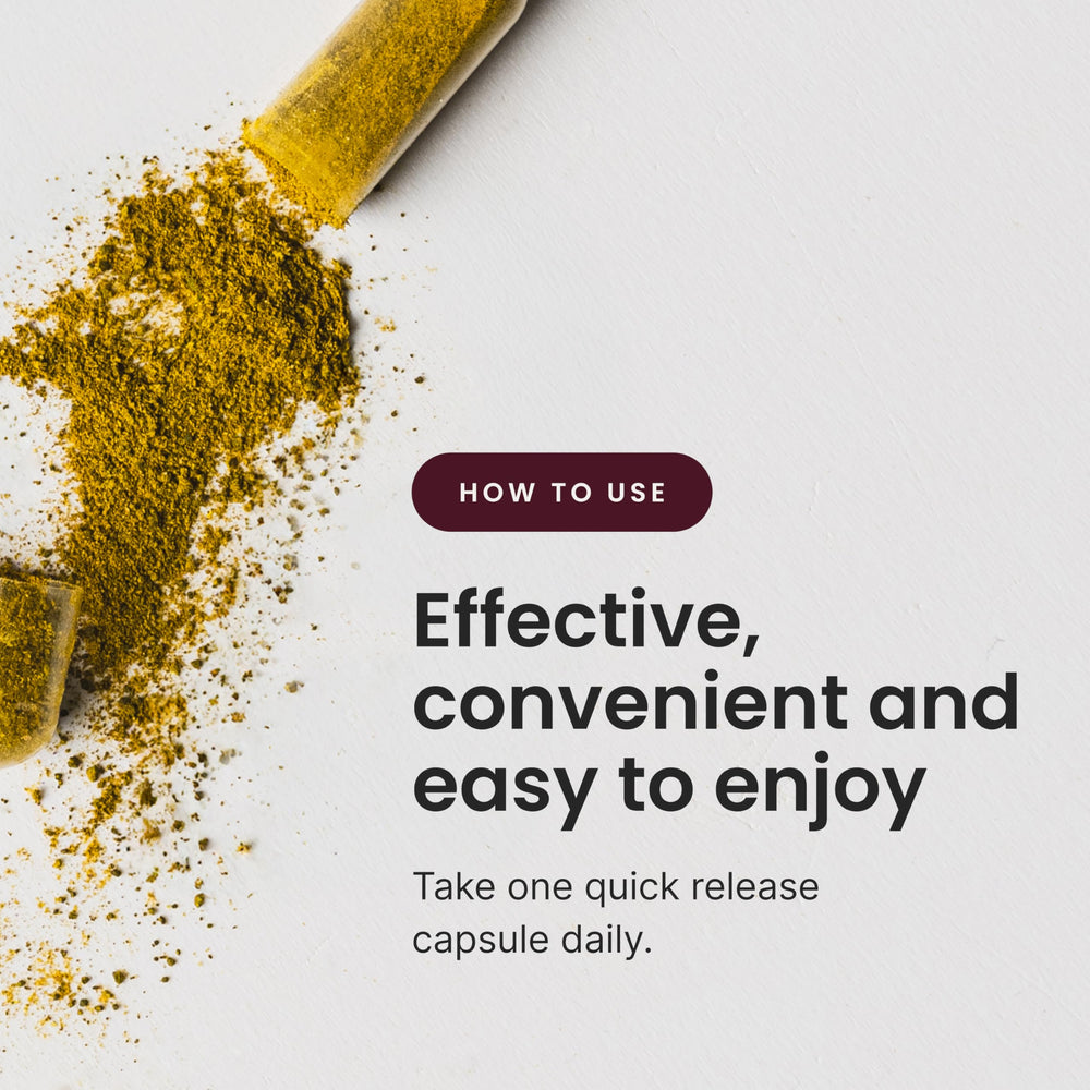 Capsules and product packaging with label visible.