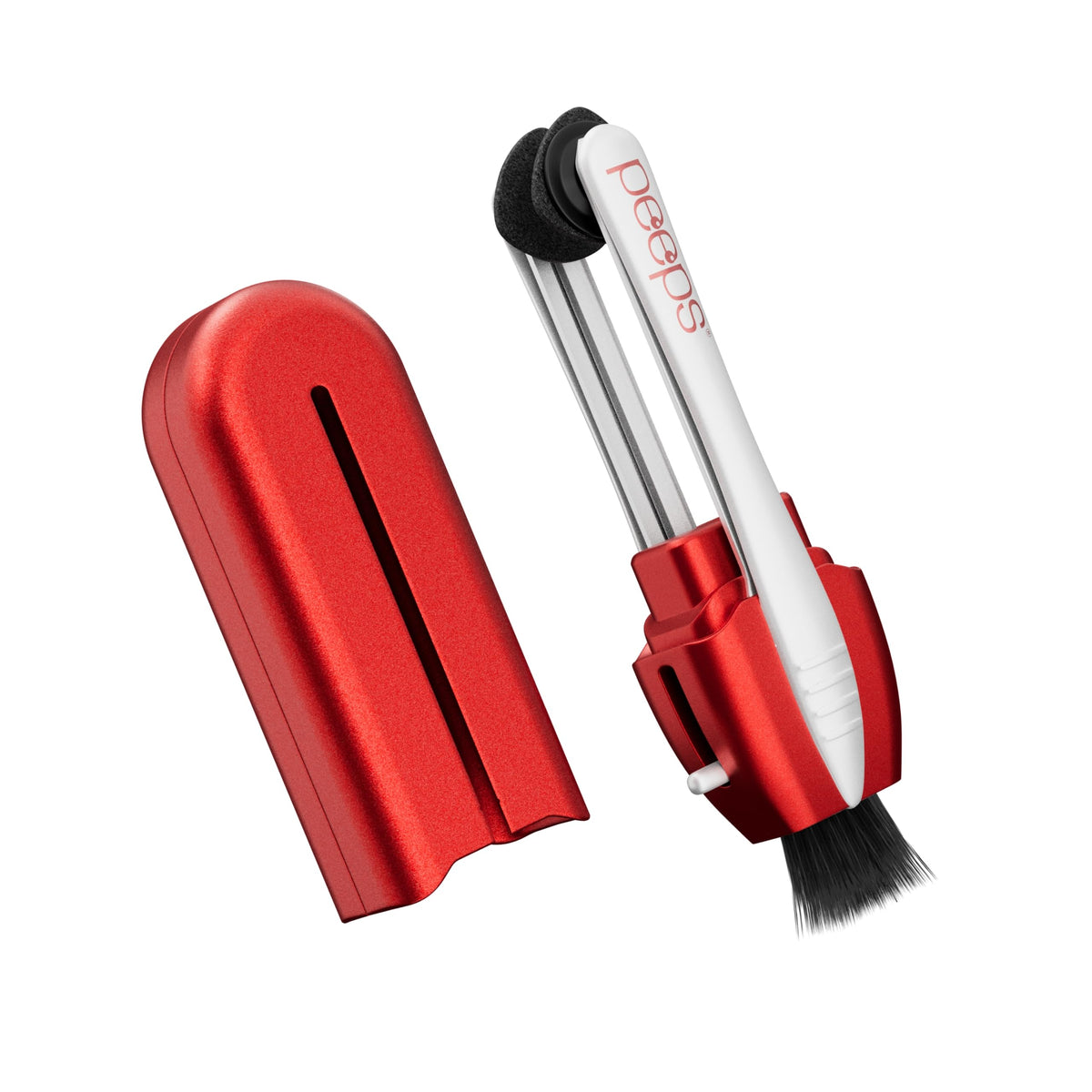 Carbon Klean Peeps Eyeglass Cleaner Red Soft Touch — compact 4x1x1 inch size