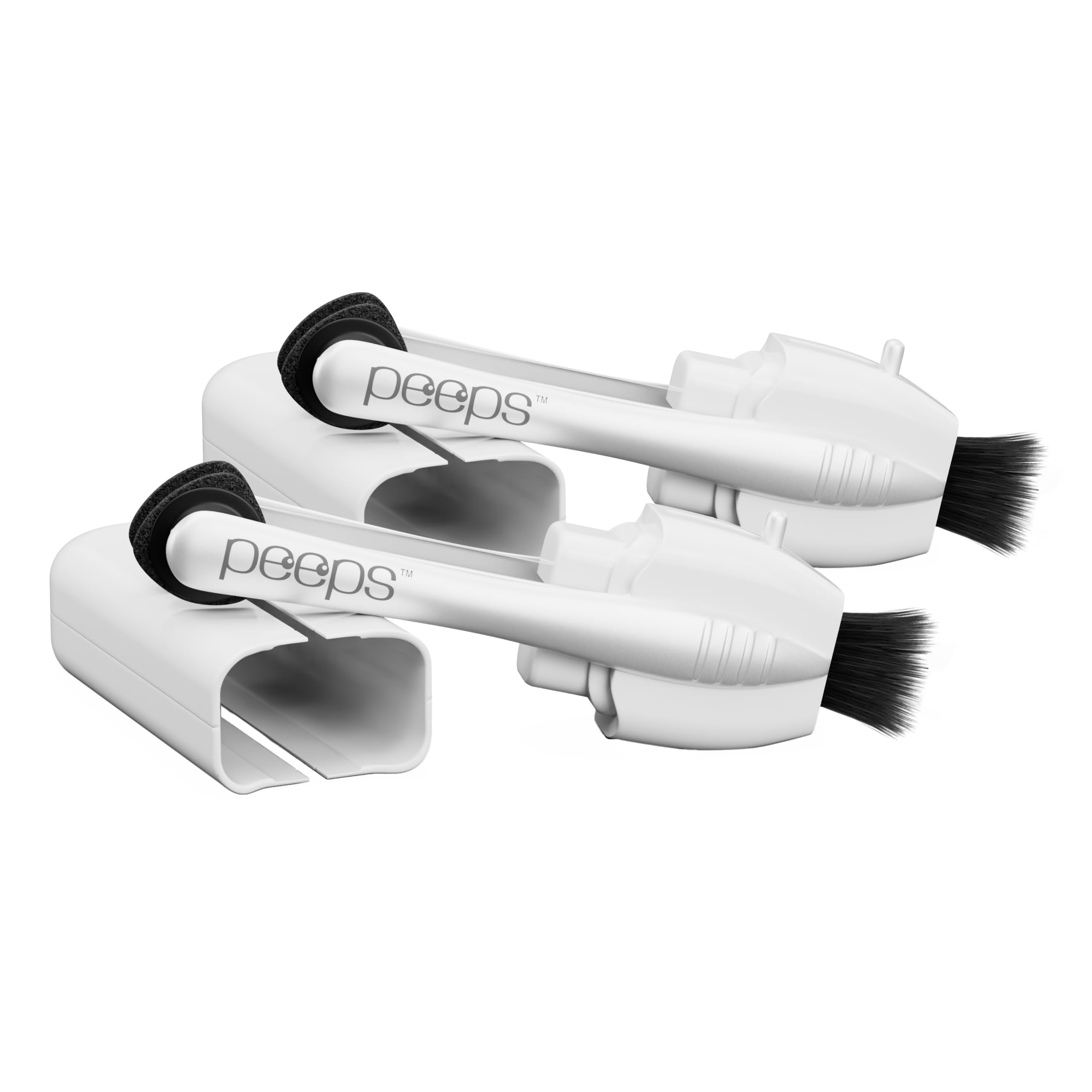 Peeps eyeglass cleaner in white, compact travel size