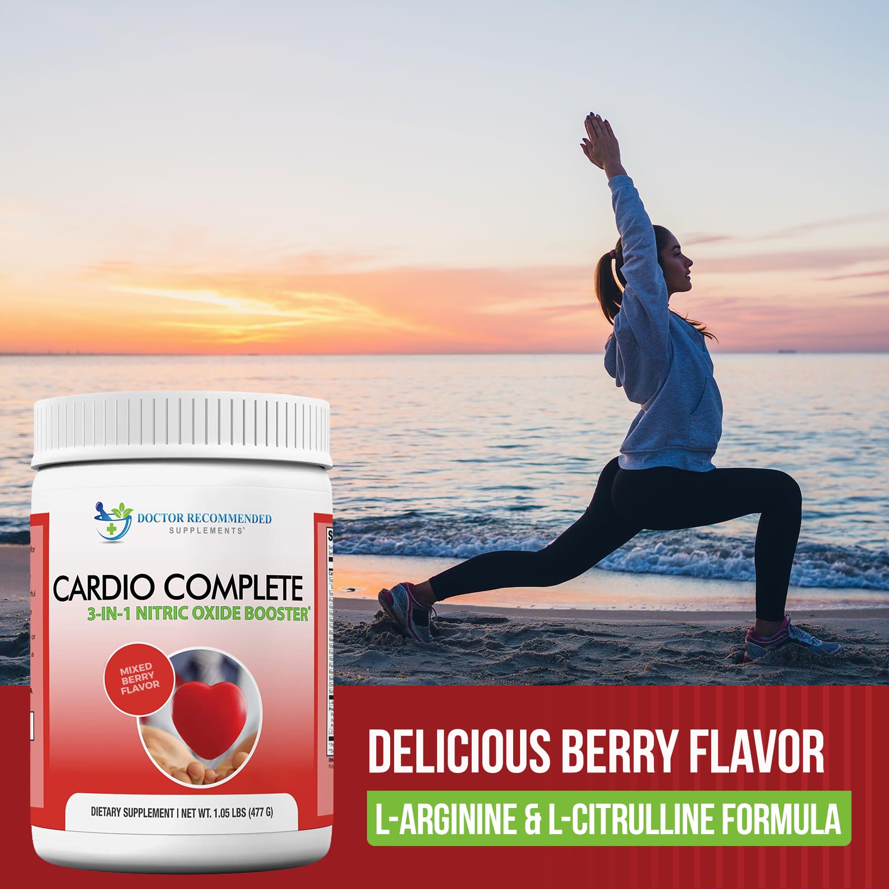 Berry flavored Cardio Complete powder shake