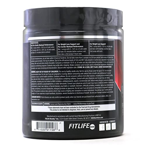 Cardio Cuts 4.0 Cherry Slush bottle label