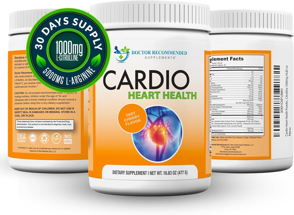 Cardio Heart Health Powder packaging indicating made in USA