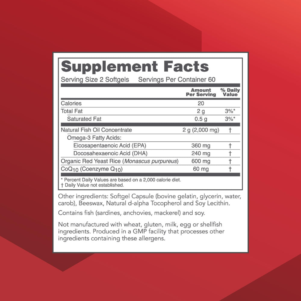 Cardio Tri-Plex label showing ingredients