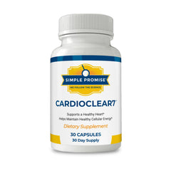 CardioClear7 bottle label featuring CoQ10 and PQQ with Shilajit