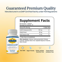 Close-up of CardioClear7 ingredients including CoQ10 and PQQ