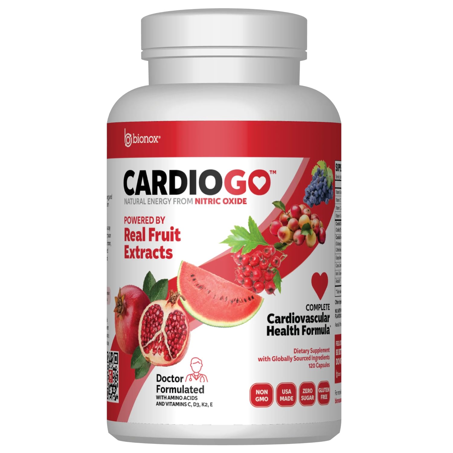 CardioGO Heart Health Capsules bottle on a white background