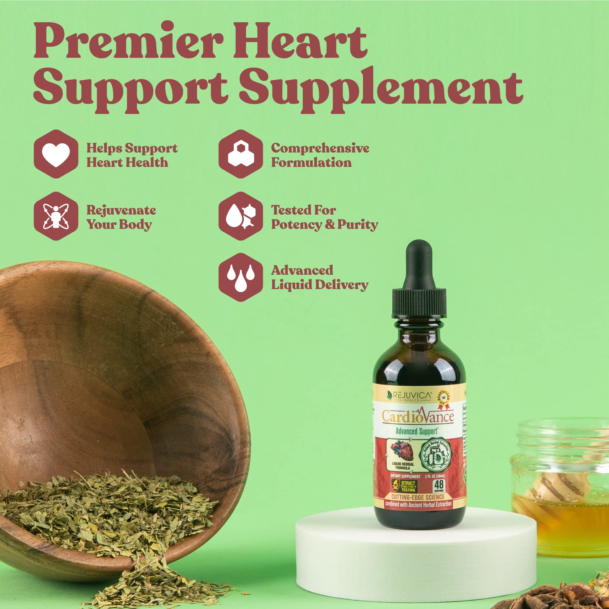 Alcohol-free liquid extraction process for CardioVance