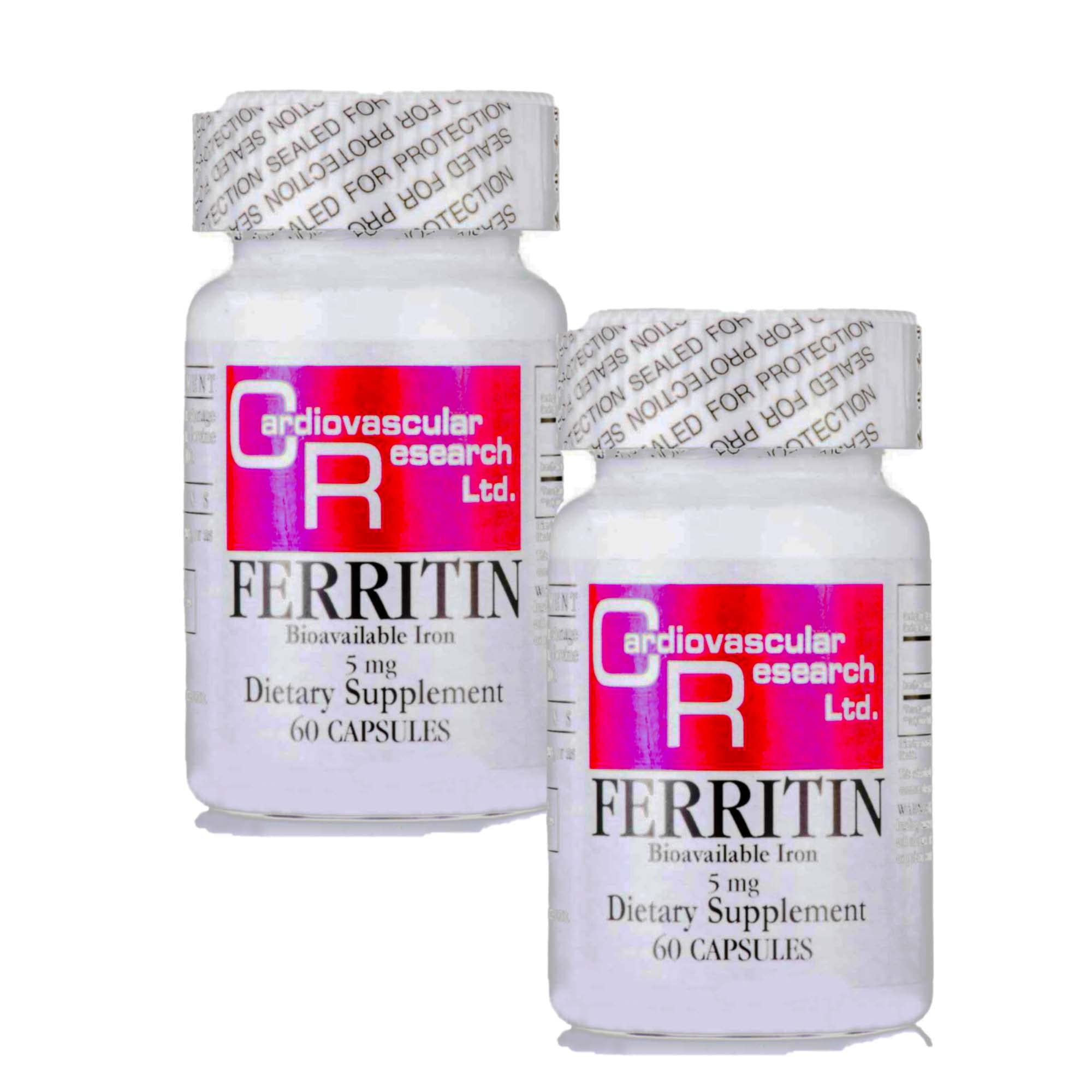 Cardiovascular Research Ferritin bottle label