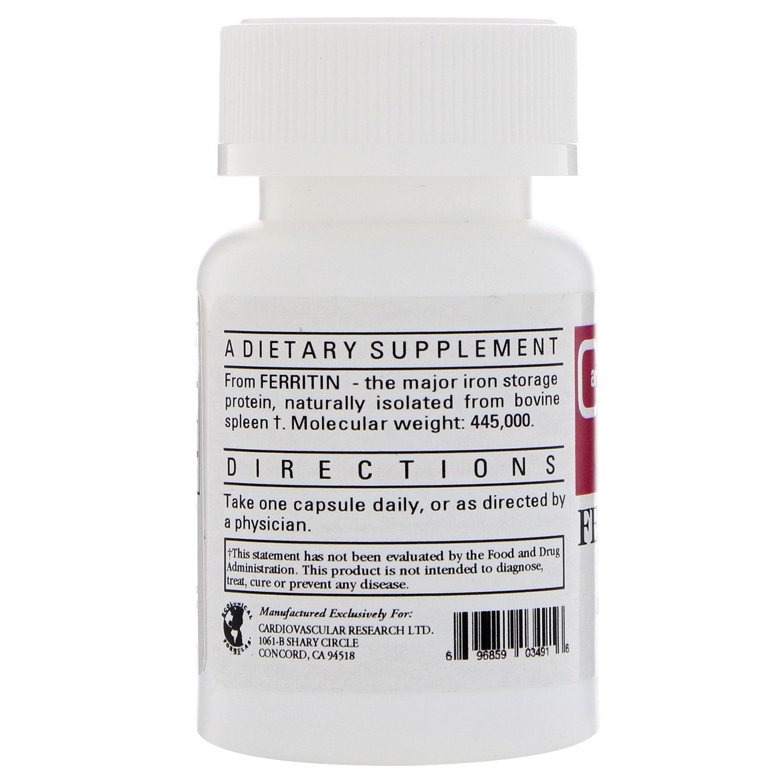 Non-GMO iron supplement ferritin capsules