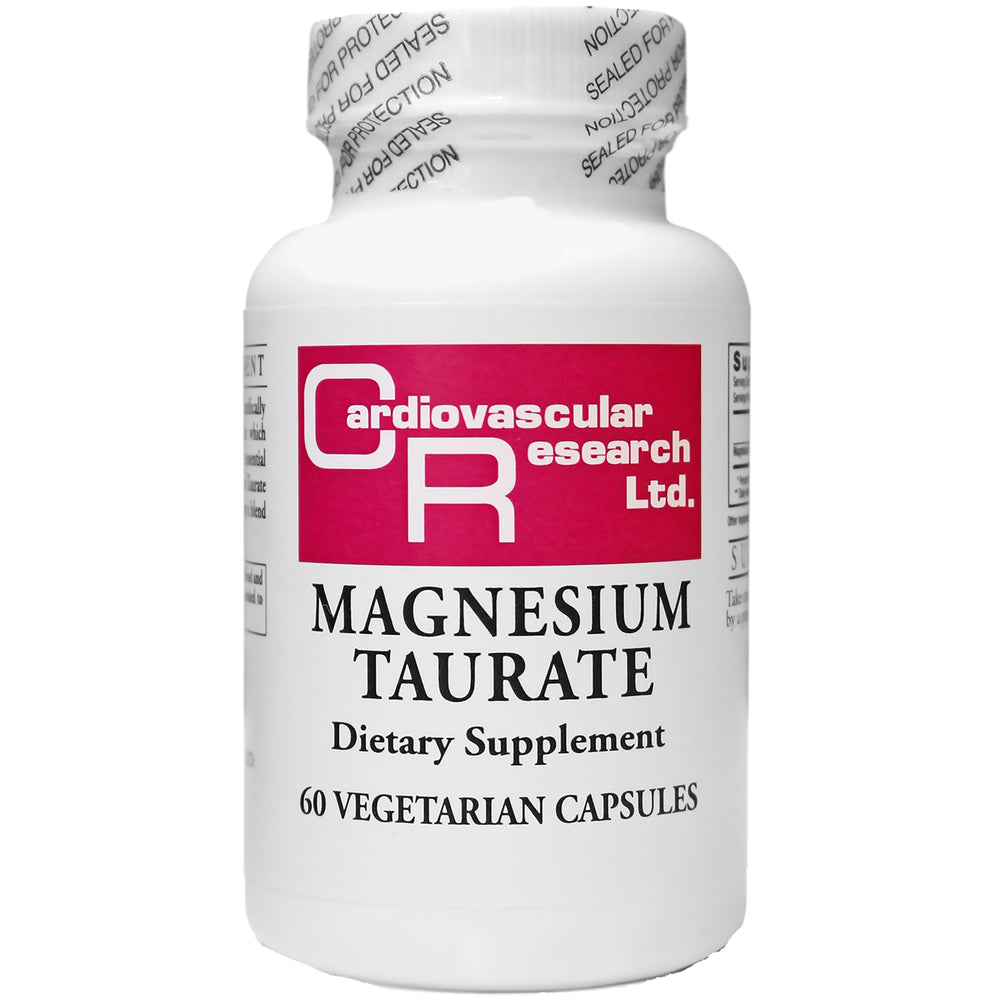 Cardiovascular Research Magnesium Taurate 125 mg bottle with new tamper-resistant packaging