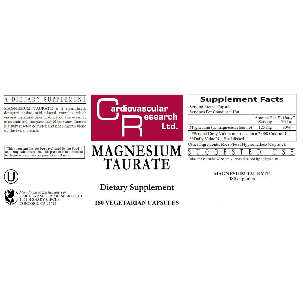 Visual highlighting cardiovascular support with Magnesium Taurate 125 mg
