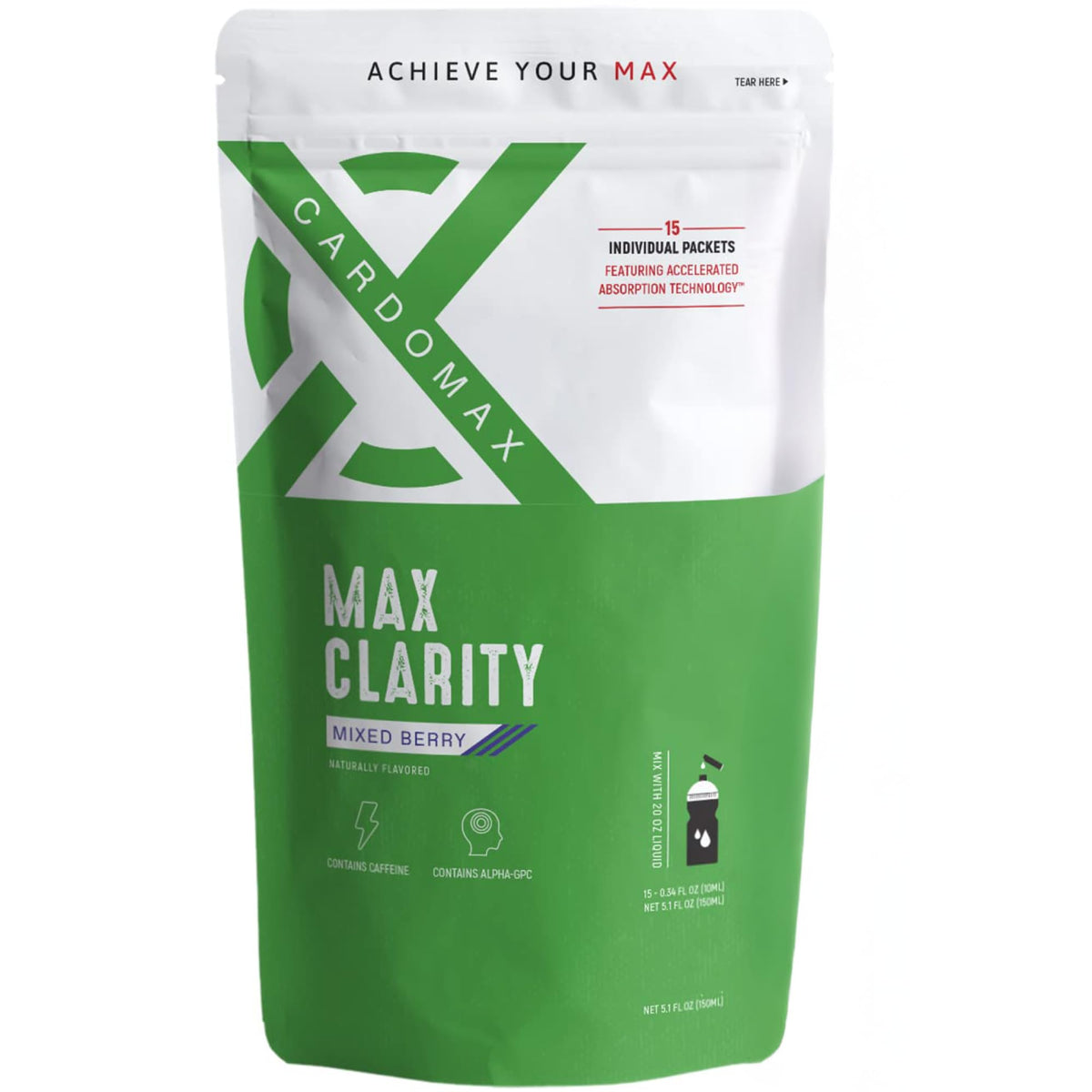 CardoMax Max Clarity liquid nootropic sticks packaging