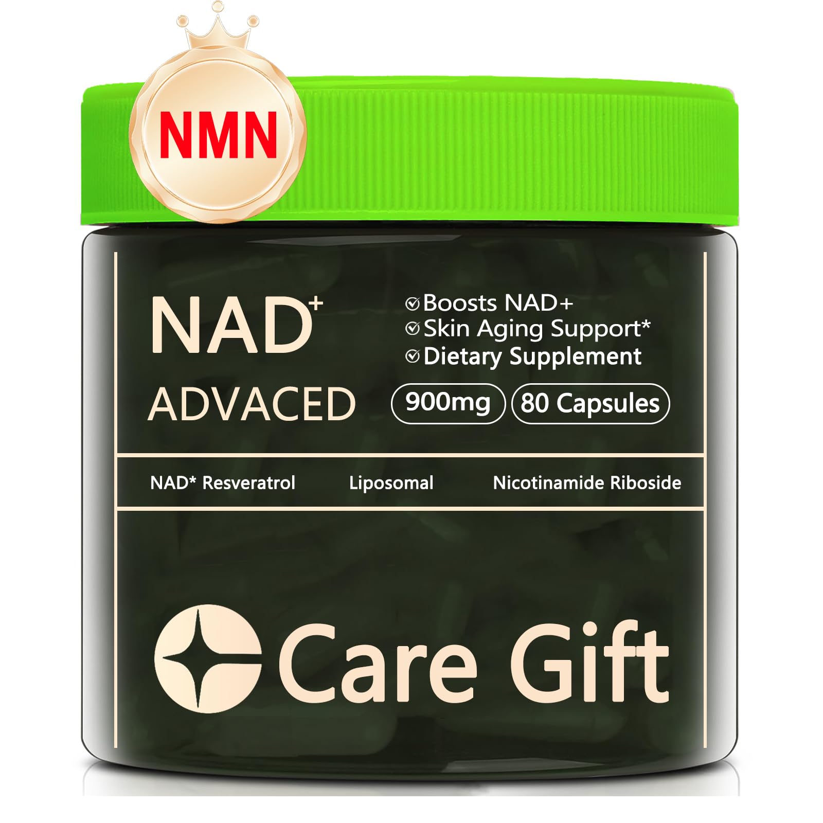 Care Gift NAD Supplement bottle with 80 capsules