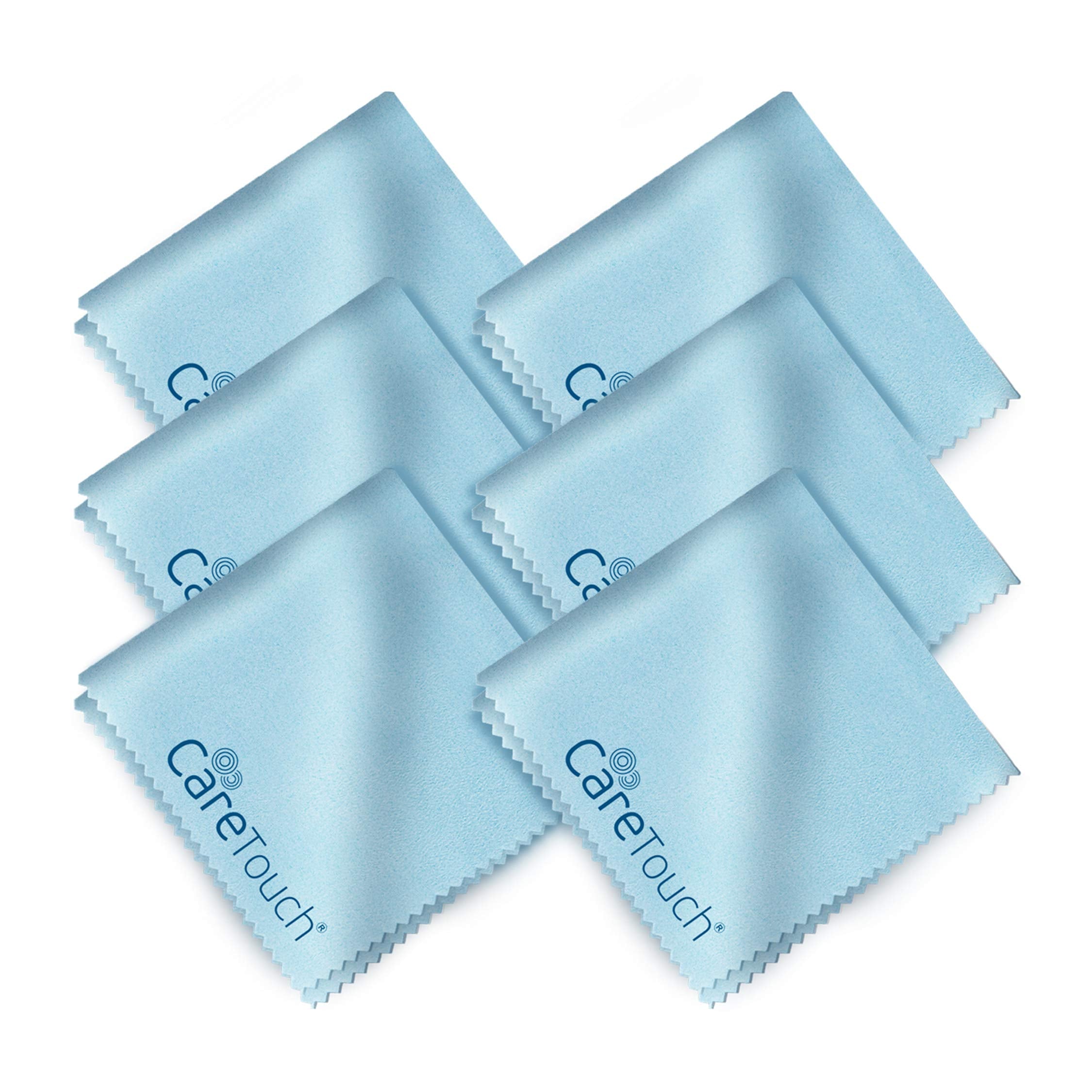 Close-up of Care Touch wipes and microfiber cloths