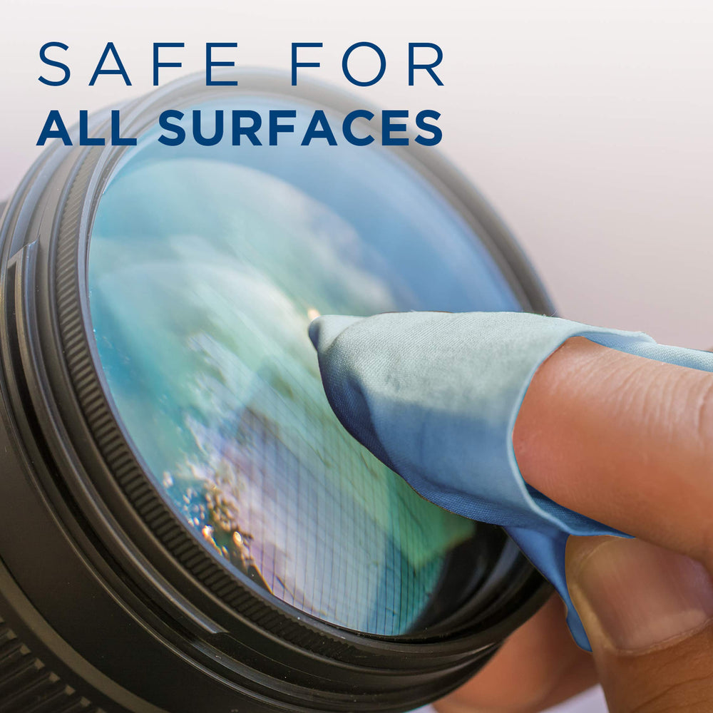 Kit contents: 200 wipes and 6 microfiber cloths for glasses and lenses