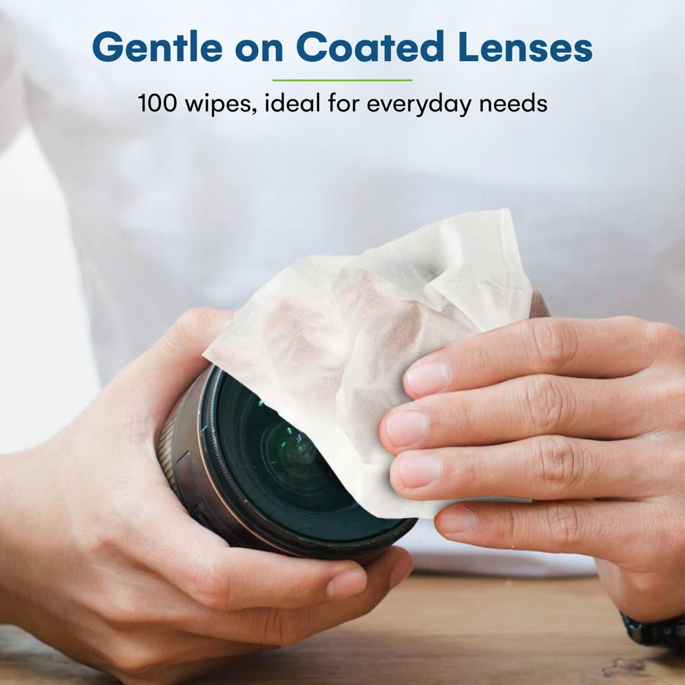 Cleaning sunglasses and camera lens with wipes