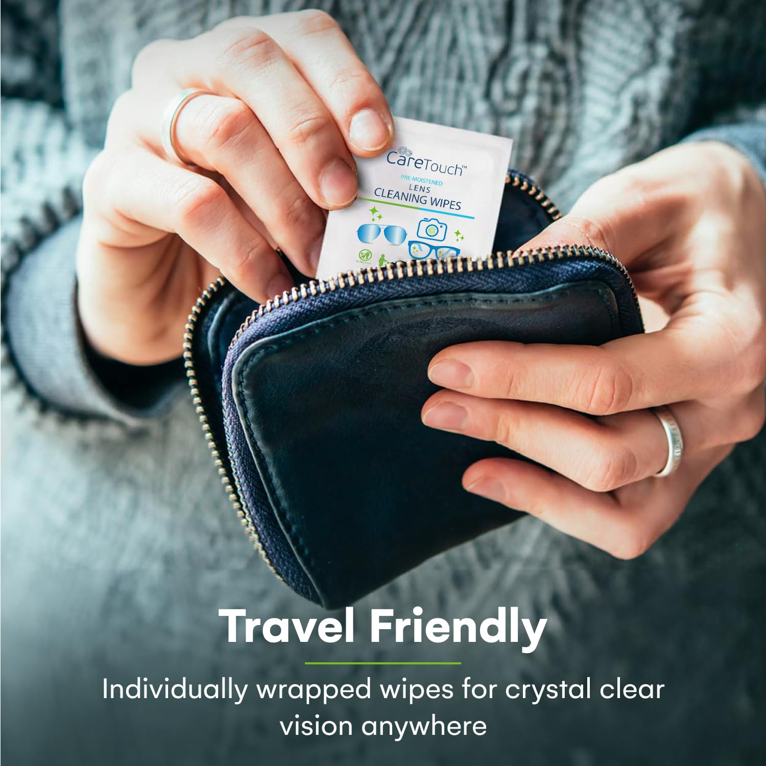 100 wipes in a 5 x 6 inch pack for optical devices