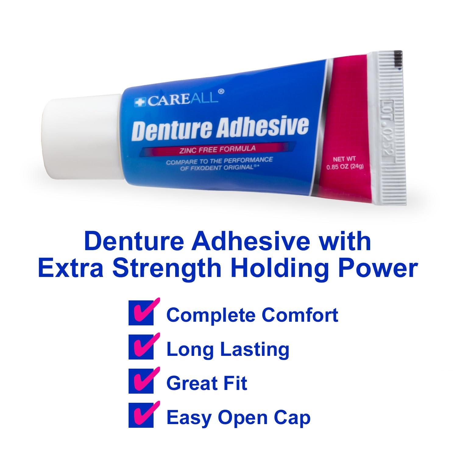 CareAll adhesive easy application on dentures