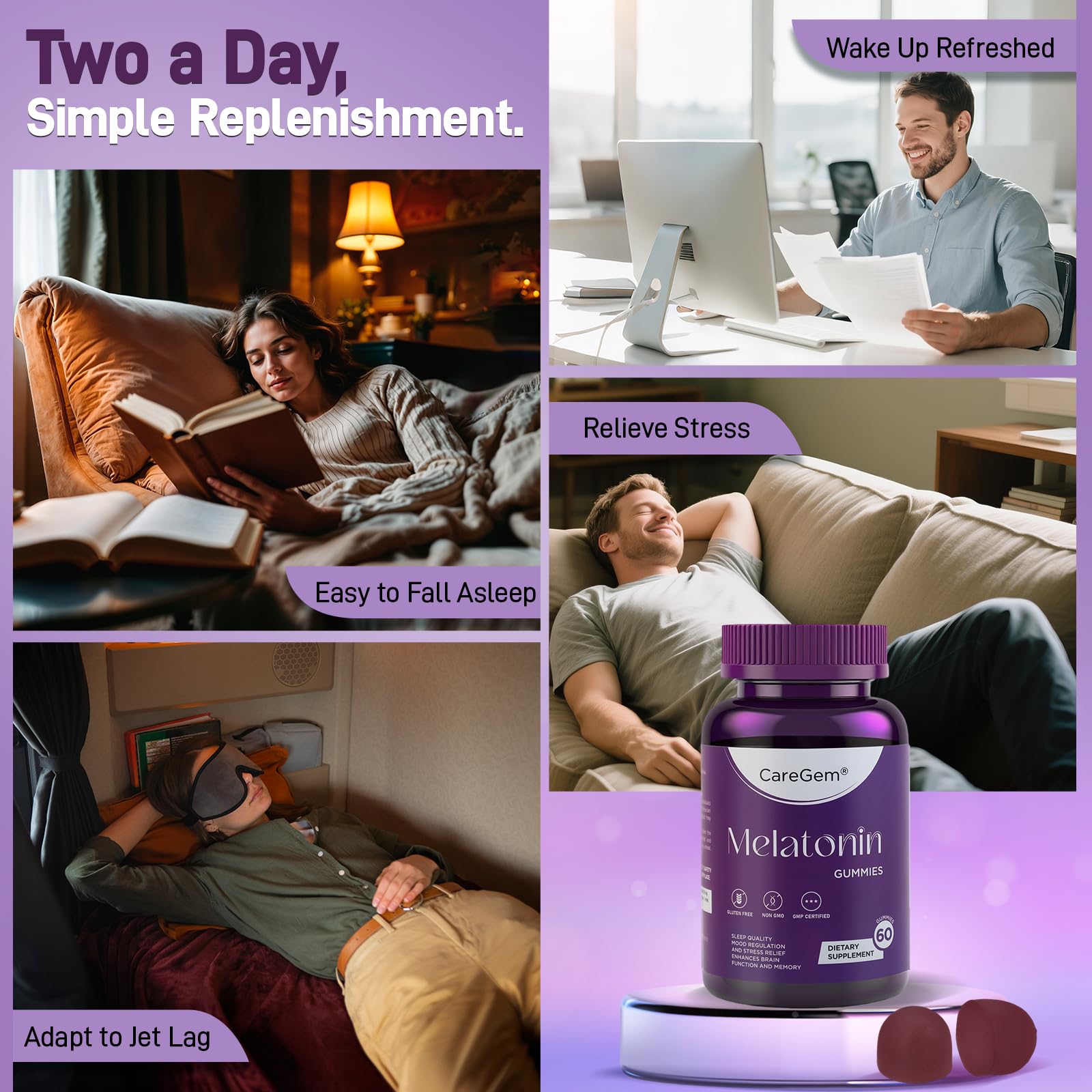 L-Theanine and Valerian Root herbal blend illustration