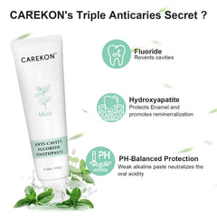 Mint-flavored toothpaste being squeezed onto a toothbrush