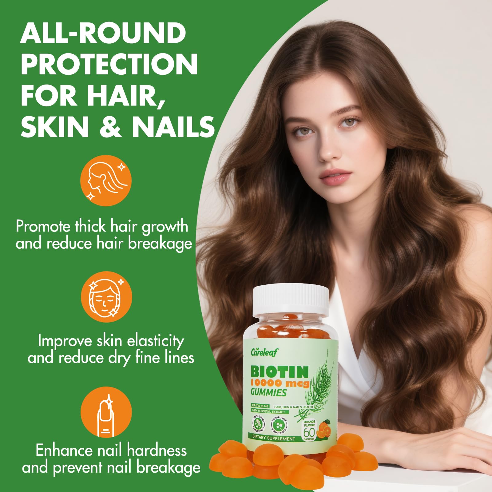 Hair, skin and nails care concept