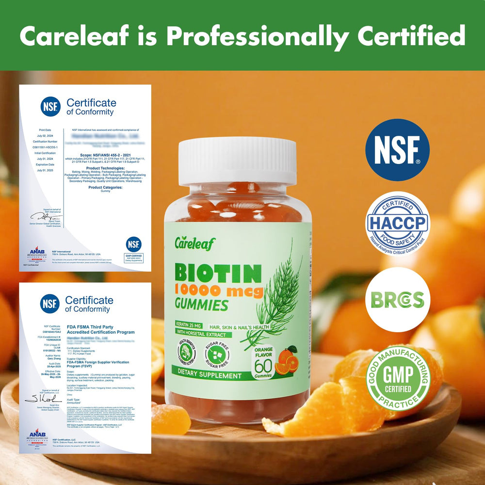 Careleaf Biotin Gummies product on display