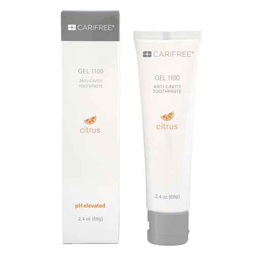 CariFree Gel 1100 Citrus toothpaste tube angled