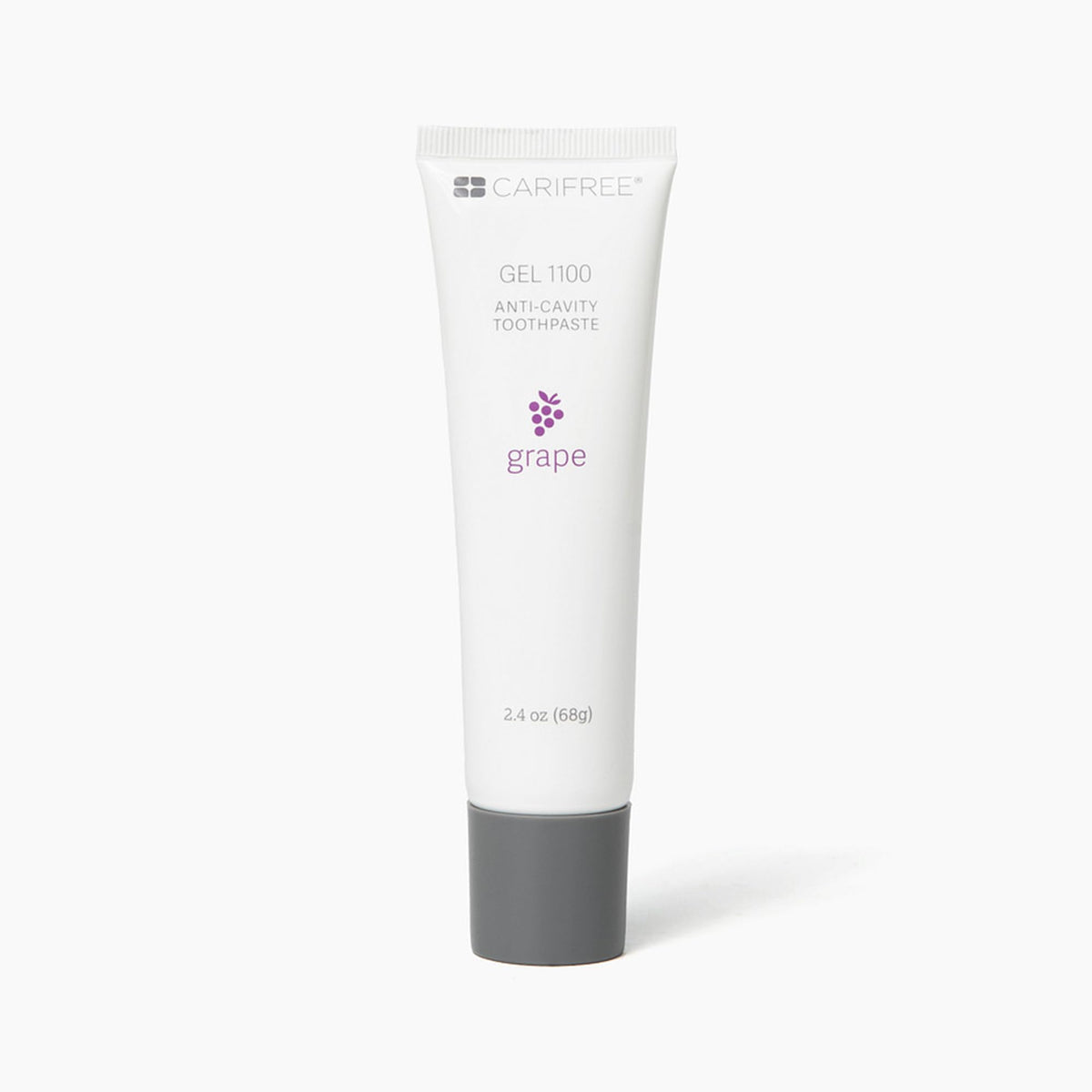 CariFree Gel 1100 toothpaste tube with grape flavor (2.4 oz)