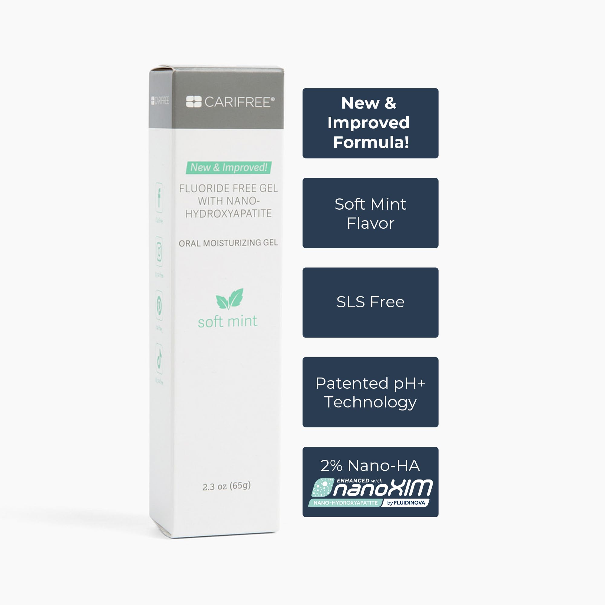 CariFree Fluoride Free Gel Mint two-pack tubes