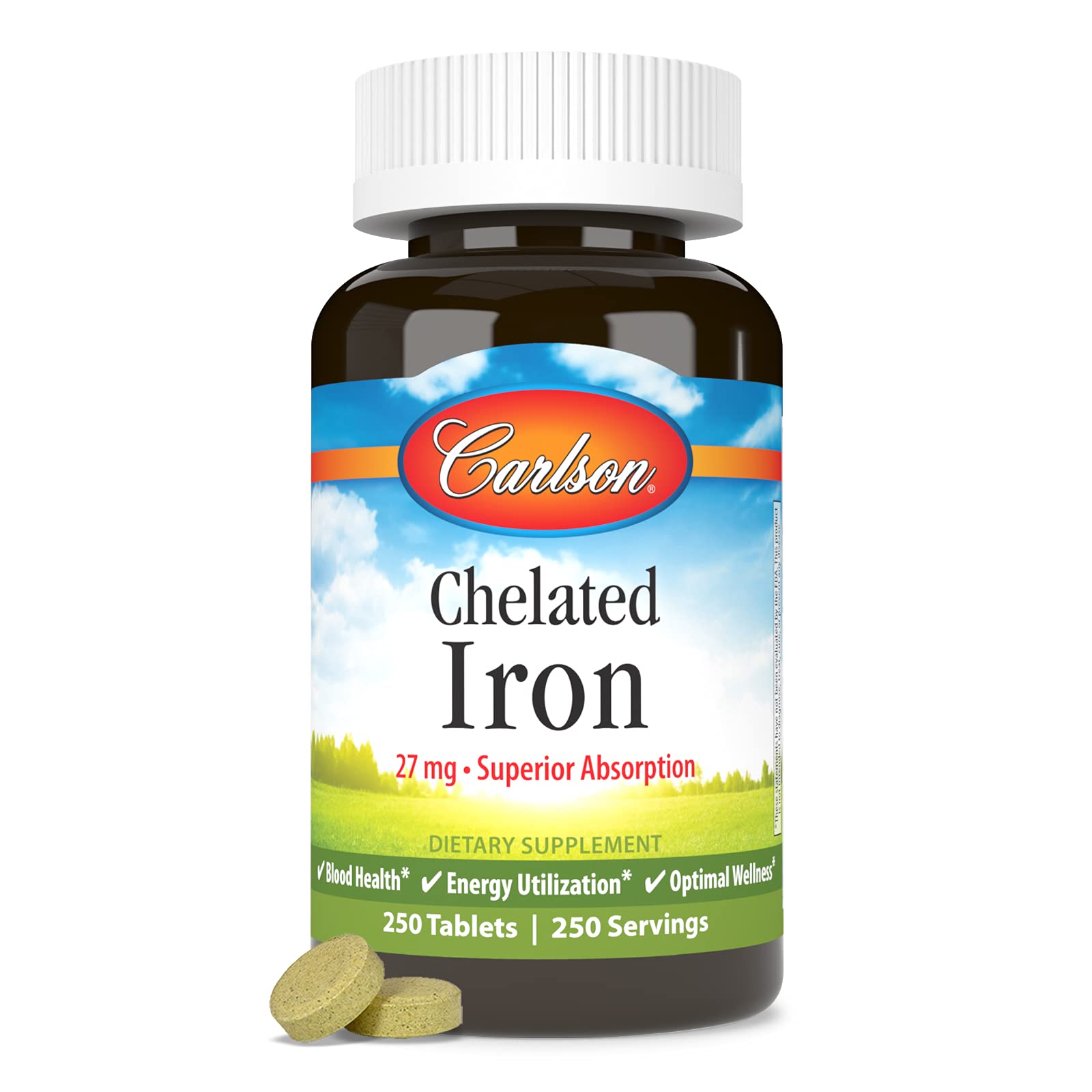 Carlson Chelated Iron packaging open – resealability supports convenient storage