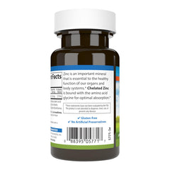 Nutrition label highlighting 30 mg zinc per tablet