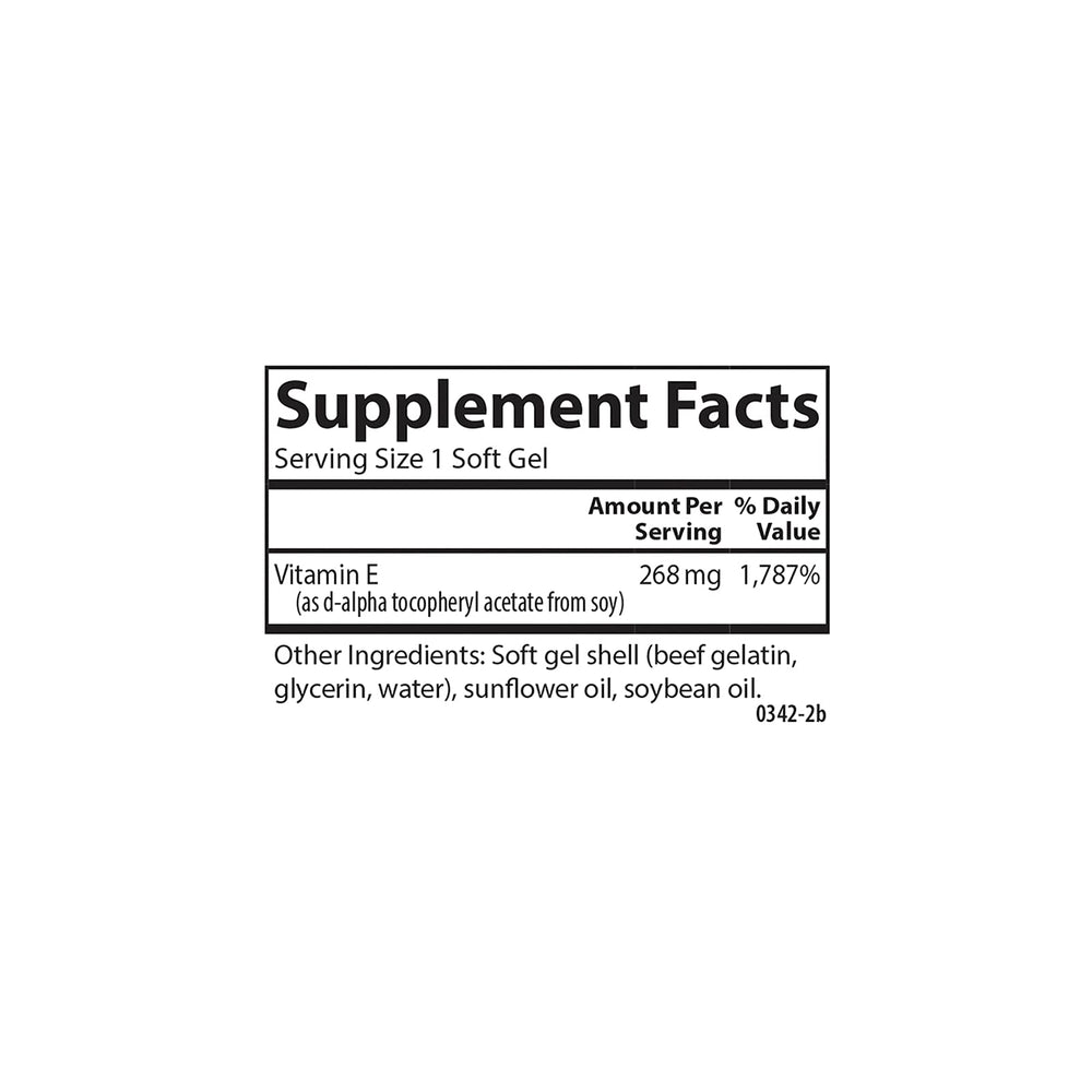 Close-up of a single Vitamin E soft gel capsule