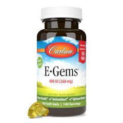 Carlson E-Gems 400 IU Vitamin E soft gels bottle - front view